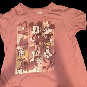 Disney Mauve Short Sleeve Tee with Characters